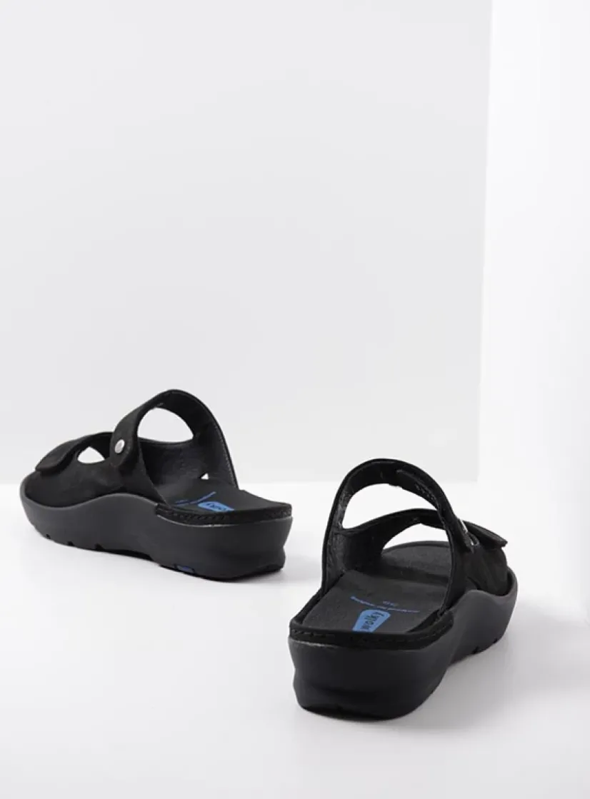 Wolky Zaandam - zwart nubuck<DAMES Slippers