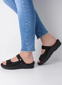 Wolky Zaandam - zwart nubuck<DAMES Slippers