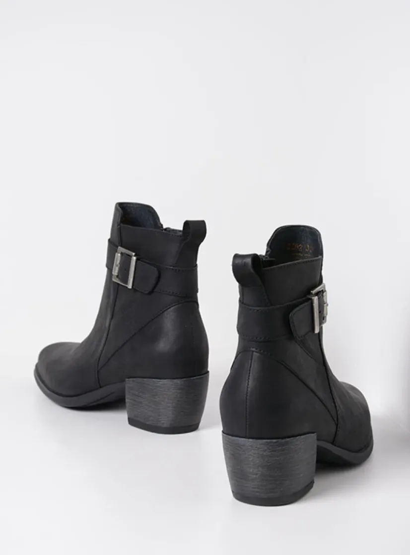 Wolky Zavalla HV - zwart nubuck<DAMES Herfst/Winter|Enkellaarsjes