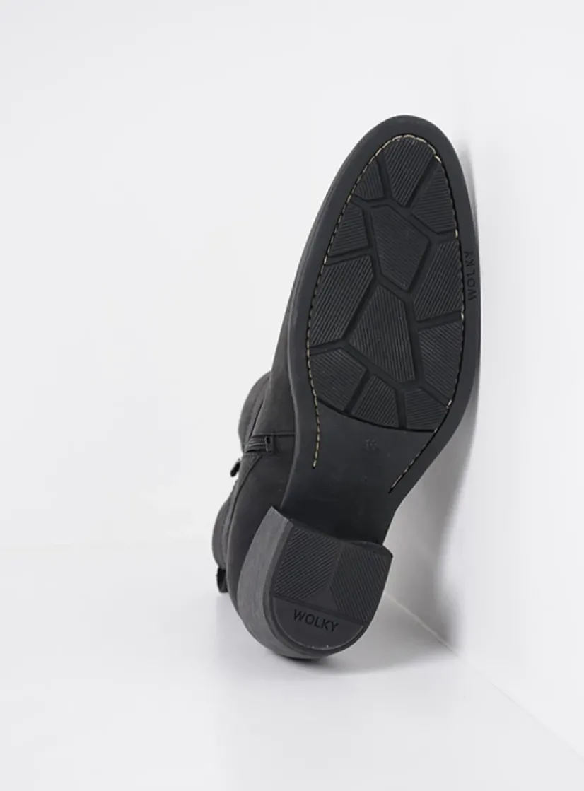 Wolky Zavalla HV - zwart nubuck<DAMES Herfst/Winter|Enkellaarsjes