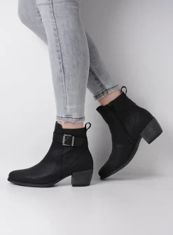 Wolky Zavalla HV - zwart nubuck<DAMES Herfst/Winter|Enkellaarsjes