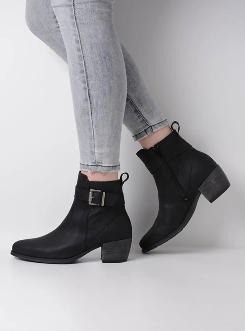 Wolky Zavalla HV - zwart nubuck<DAMES Herfst/Winter|Enkellaarsjes