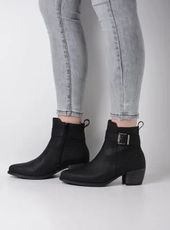 Wolky Zavalla HV - zwart nubuck<DAMES Herfst/Winter|Enkellaarsjes