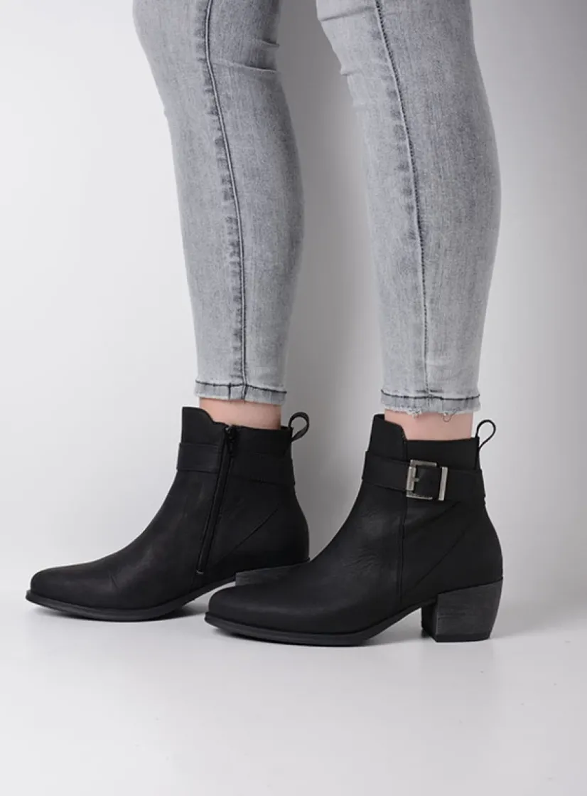 Wolky Zavalla HV - zwart nubuck<DAMES Herfst/Winter|Enkellaarsjes
